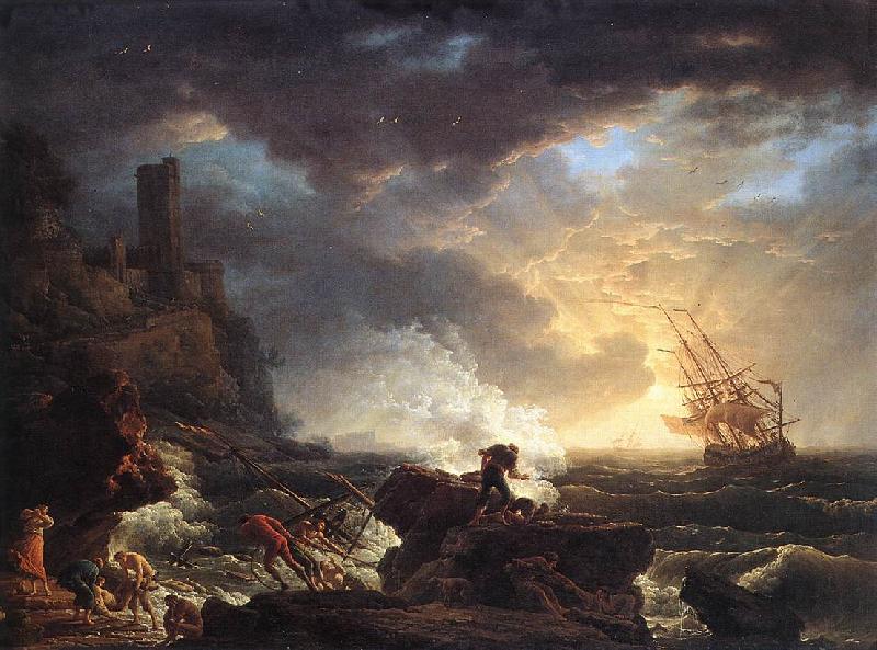 VERNET, Claude-Joseph Shipwreck  wr France oil painting art